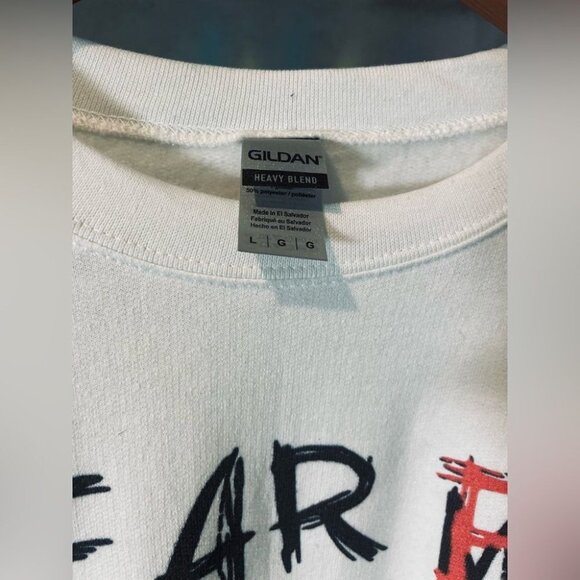 Dear Ex Im Rich Now Sweatshirt - White Black Red - L - Y2k Pullover Sweatshirt - Picture 5 of 5